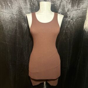 Brown Ribbed Knit Romper | Bodycon One-Piece | Minimalist Capsule Essential